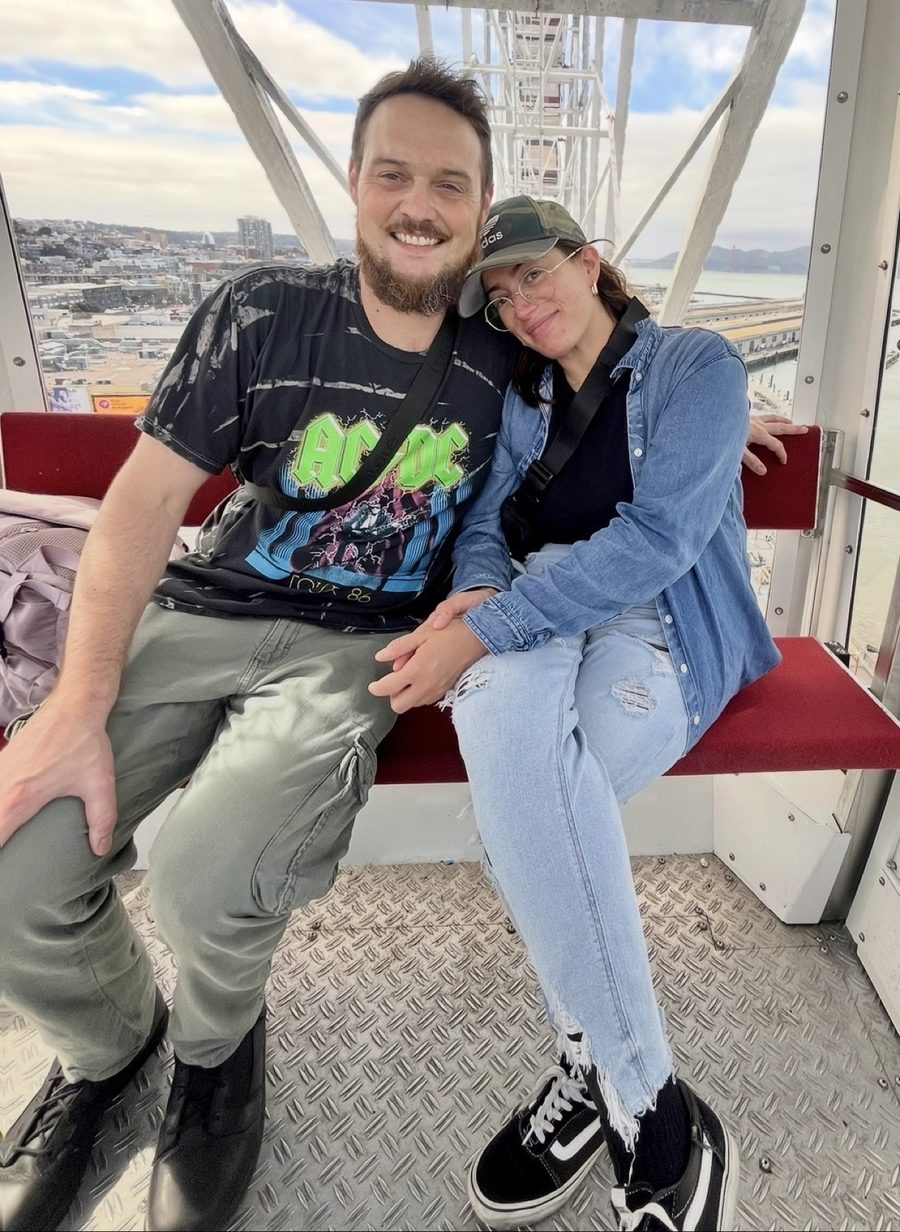 Drea and Jason smiling together